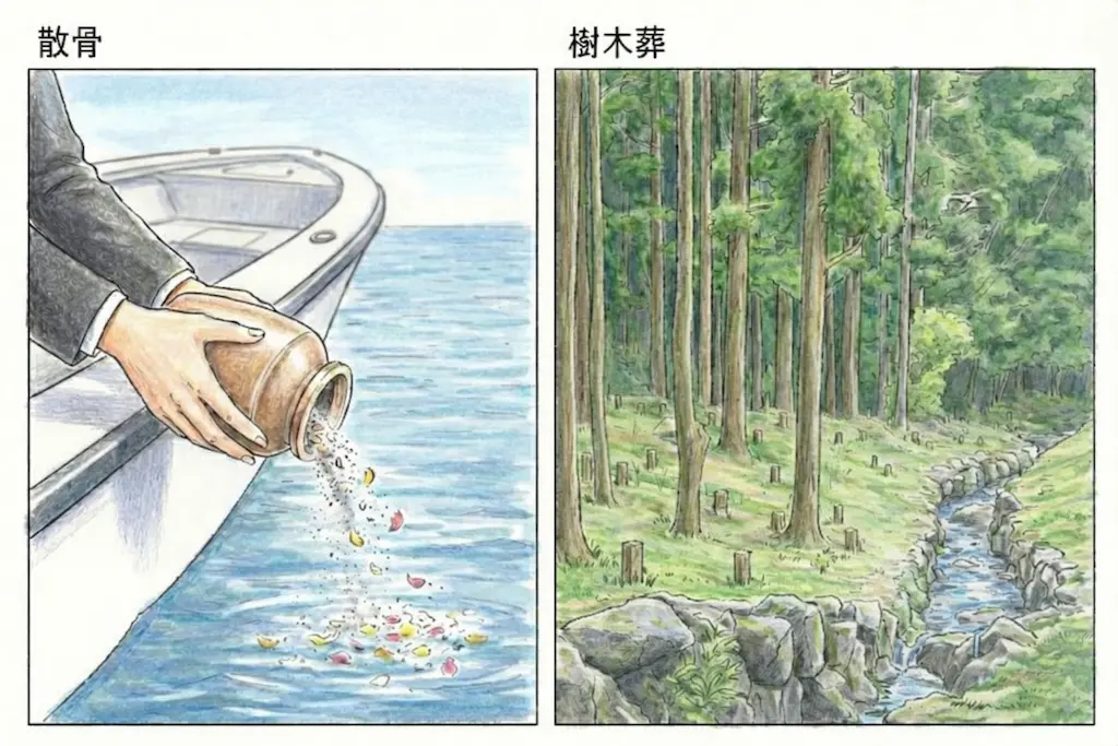 散骨と樹木葬の違いは？